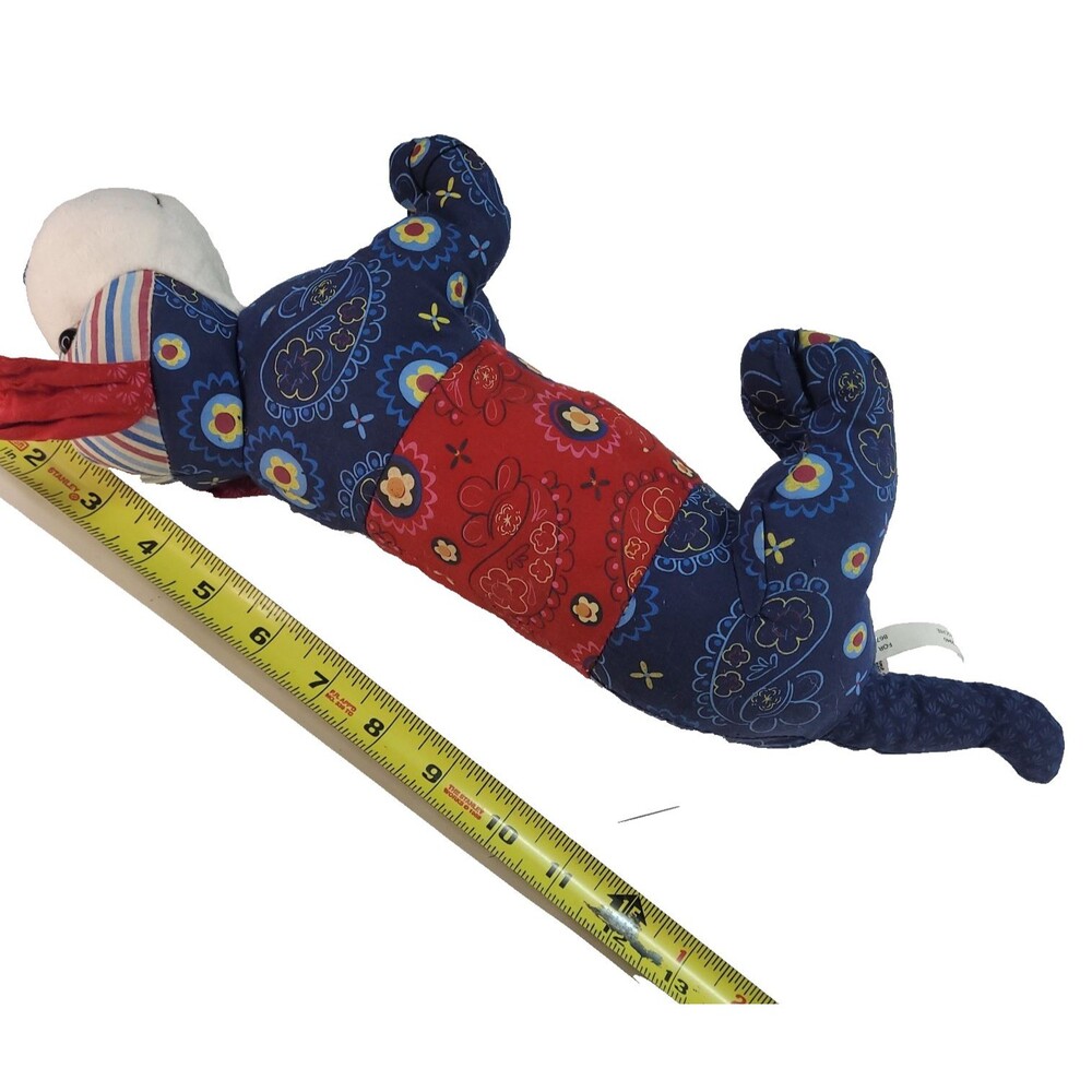 Paisley Patchwork Daschie Daschund Plush 16" Ganz Blue Red Floral puppy dog - Picture 11 of 11